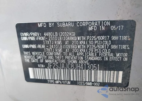 2018 Subaru Forester 2.5I Limited из США, поврежденный, VIN JF2SJAJC8JH413051